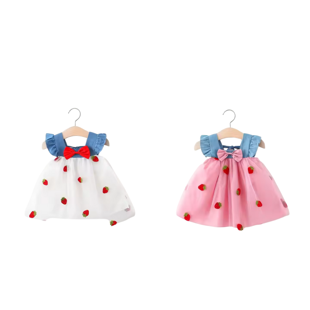 Picture of Summer Strawberry Dress For Little Girls