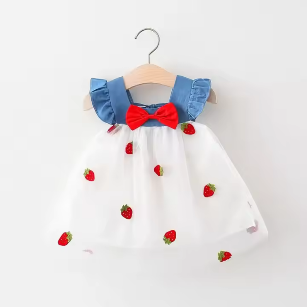 Picture of Summer Strawberry Dress For Little Girls