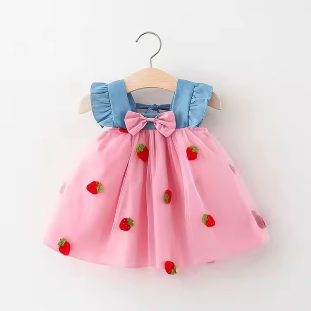 Picture of Summer Strawberry Dress For Little Girls